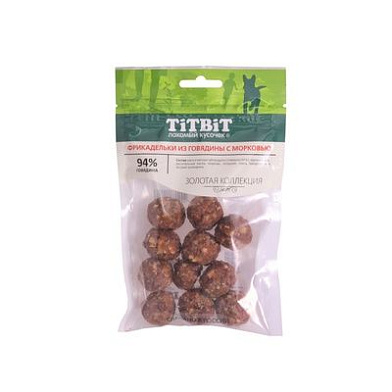 TiTBiT лакомство для собак фрикадельки из говядины с морковью Золотая коллекция