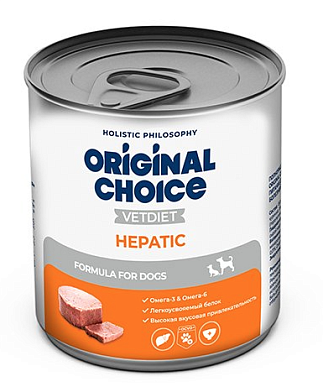 ORIGINAL CHOICE VETDIET Hepatic консервы диетическое полнорационное питание для собак и щенков профилактика болезней печени