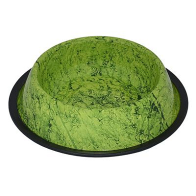 Tappi Катора миска металлическая с нескользящим покрытием для собак и кошек, зеленый гранит