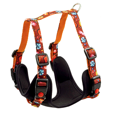 Art Line шлейка для собак неопрен, капрон с принтом КАРАМЕЛЬ