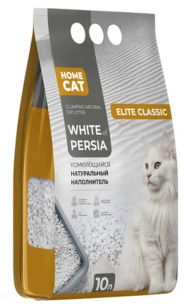 Купить homecat white of persia elite classic комкующийся натуральный наполнитель для кошек из белой бентонитовой глины
