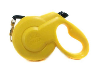 Fida STYLEASH стильная рулетка для собак с выдвижным шнуром желтая