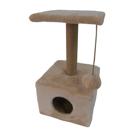 Купить homecat когтеточка для кошек домик с площадкой малый бежевый