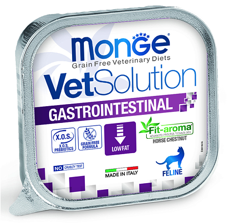 Купить monge vetsolution cat gastrointestinal Диетический корм для кошек при заболеваниях ЖКТ (ламистер)