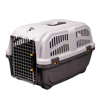 MPS переноска для собак и кошек SKUDO с металлической дверцей с замком серая