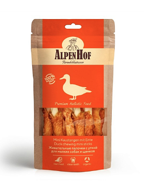 AlpenHof лакомство для мелких собак и щенков Жевательные палочки с уткой