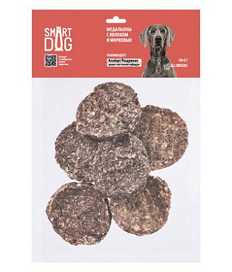 Smart Dog лакомства лакомство для собак медальоны с яблоком и морковью