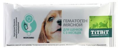 TiTBiT лакомство для щенков гематоген мясной