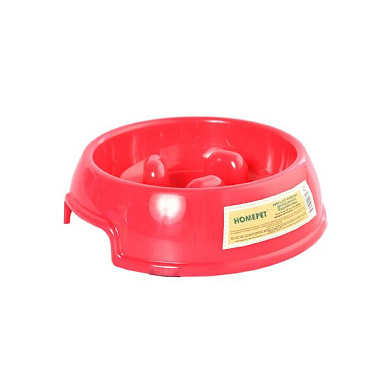 Homepet миска пластиковая для медленного поедания корма для собак и кошек, красная