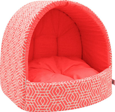 ZOOexpress дом эстрада лежанка для собак и кошек «Геометрия», коралловый