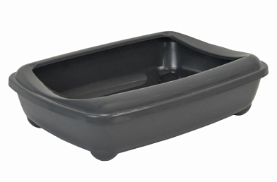 Yami-Yami Туалет для кошек породы Мейн-кун глубокий, большой (под наполнитель), серый