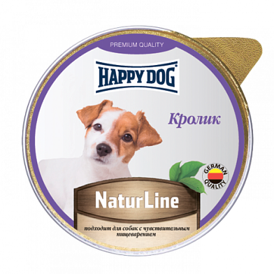 Happy dog Natur Line влажный корм паштет для собак кролик (ламистер)