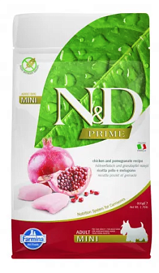Farmina N&D Dog Chicken & Pomegranate Adult Mini сухой беззерновой корм для взрослых собак мелких пород с курицей и гранатом