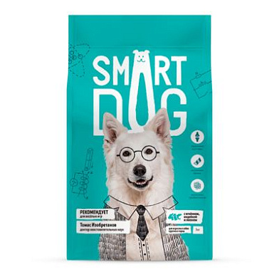 Smart Dog сухой корм для взрослых собак крупных пород с ягнёнком, лососем, индейкой