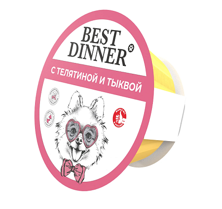 Купить best dinner влажный корм паштет для взрослых собак с телятиной и тыквой (ламистер)