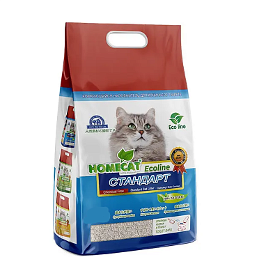 Homecat комкующийся наполнитель для кошек "Эколайн" без запаха