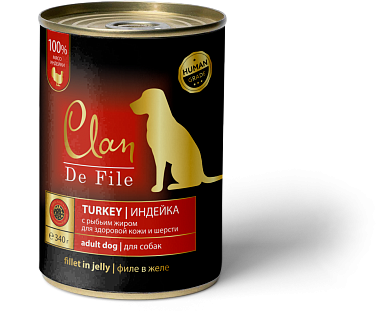 Clan De File консервы для собак всех пород (индейка)