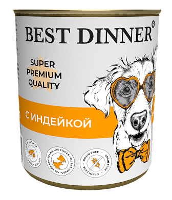Best Dinner Super Premium Мясные деликатесы консервы для собак и щенков с индейкой