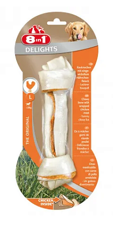 Купить 8in1 delights l лакомство для собак крупных пород косточка с куриным мясом
