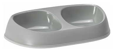 Moderna Sensibowl миска двойная пластиковая для собак и кошек, оливковый серый