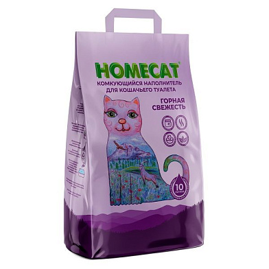 Homecat наполнитель для кошек горная свежесть комкующийся
