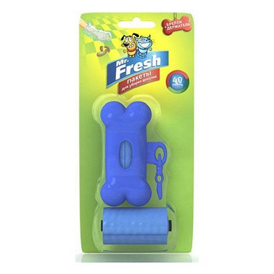 Mr.Fresh Пакеты для выгула собак гигиенические + брелок-держатель
