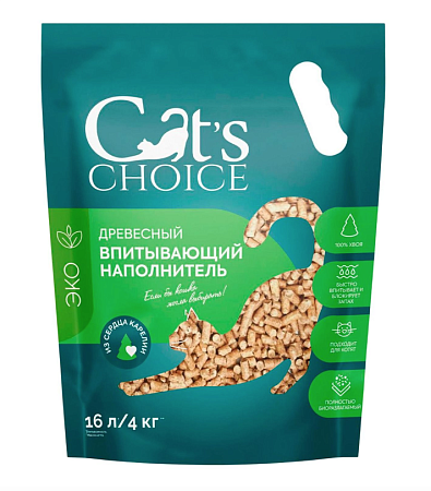 Купить cat's choice Древесный наполнитель для кошек впитывающий