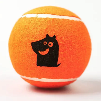 Mr.Kranch игрушка для собак Теннисный мяч большой с пищалкой, оранжевый