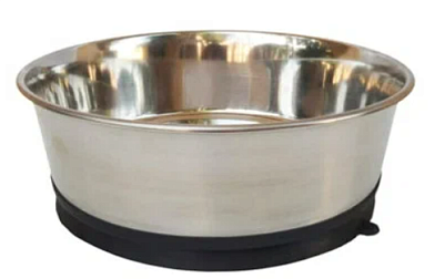 Homepet Heavy миска металлическая утяжеленная на черной резинке с присоской для собак и кошек