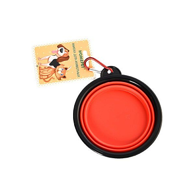 Homepet миска резиновая складная для собак и кошек, красная
