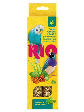 Рио лакомство для волнистых попугайчиков и экзотов Палочки Суперзелень и водоросли