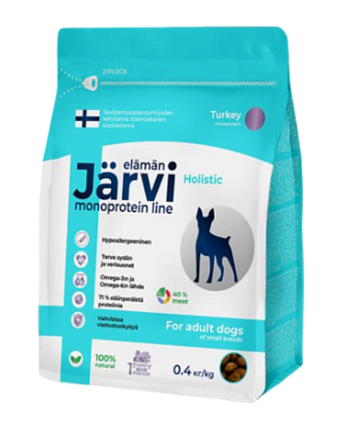 Jarvi сухой монопротеиновый корм для взрослых собак мелких пород c индейкой