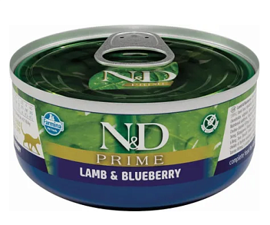 Farmina n&d prime консервы для кошек (ягненок и черника)