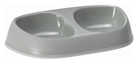 Купить moderna sensibowl миска двойная пластиковая для собак и кошек, оливковый серый