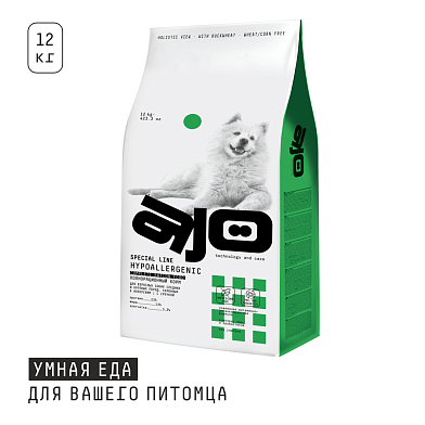 AJO Hypoallergenic сухой гипоаллергенный корм для взрослых собак средних и крупных пород при пищевой аллергии с олениной и гречкой