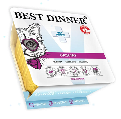 Best Dinner Exclusive Vet Profi Urinary паштет для кошек для профилактики мочекаменной болезни с ягненком (ламистер)