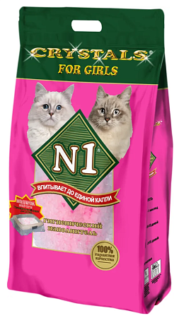 Купить n1 наполнитель для кошек силикагелевый, розовый