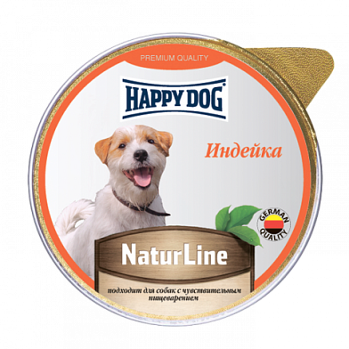 Happy dog Natur Line влажный корм паштет для собак индейка (ламистер)