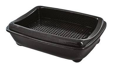 Yami-Yami туалет для кошек с рамкой-сеткой, глубокий, черный