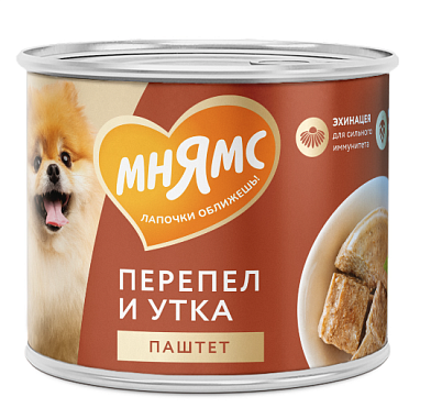 Мнямс На каждый день консервы Паштет из утки и перепела для собак «СИЛЬНЫЙ ИММУНИТЕТ»