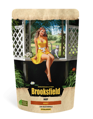 Brooksfield Low Grain Adult Cat Beef сухой корм для взрослых кошек с индейкой, говядиной и рисом
