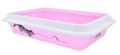 ZOOexpress туалет для кошек lucky с рамкой и с рисунком