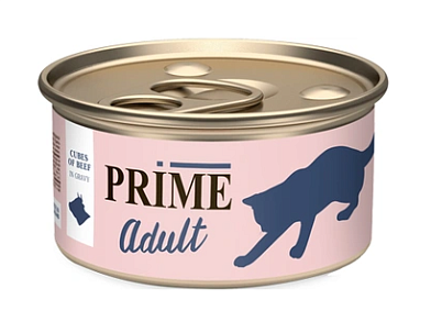 PRIME Adult консервы для взрослых кошек кусочки говядина в соусе