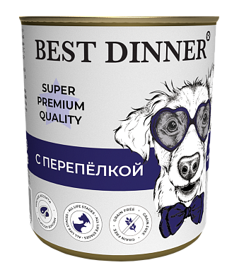 Best Dinner Super Premium Мясные деликатесы консервы для собак и щенков с перепелкой