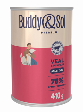 Buddy&Sol Premium консервы для собак всех пород с телятиной и тыквой