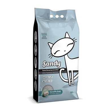 Sandy комкующийся наполнитель для кошек с ароматом марсельского мыла