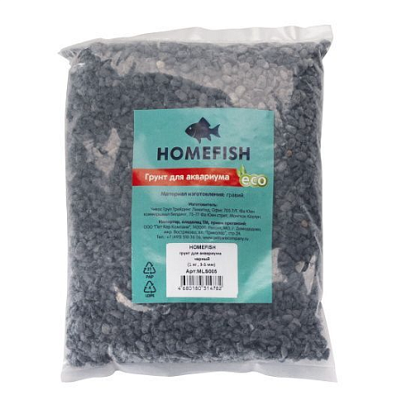 Купить homefish грунт для аквариума 3-5 мм черный