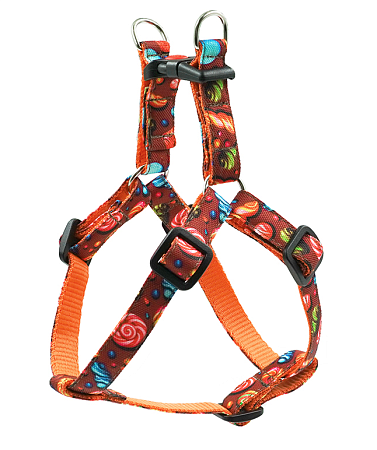 Купить art line шлейка для собак капрон c принтом КАРАМЕЛЬ быстросъемная