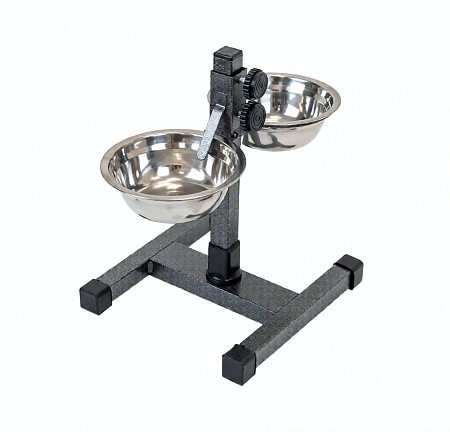 Купить homepet металлическая регулируемая подставка с мисками для собак и кошек шагрень