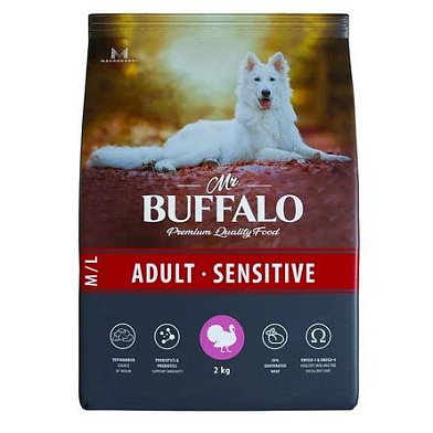 Mr.Buffalo ADULT M/L SENSITIVE сухой корм для взрослых собак средних и крупных пород, индейка